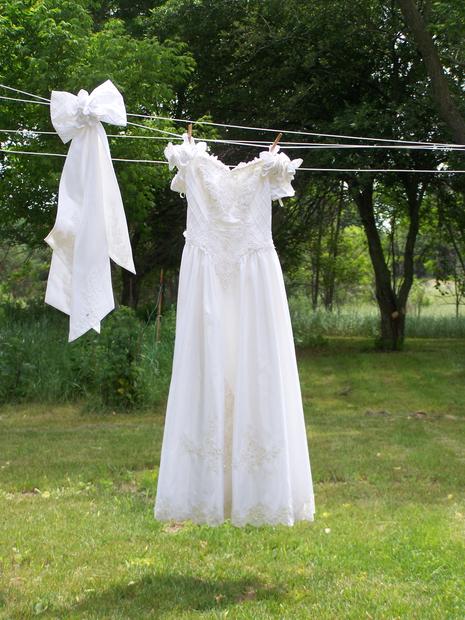 lavar un vestido de boda
