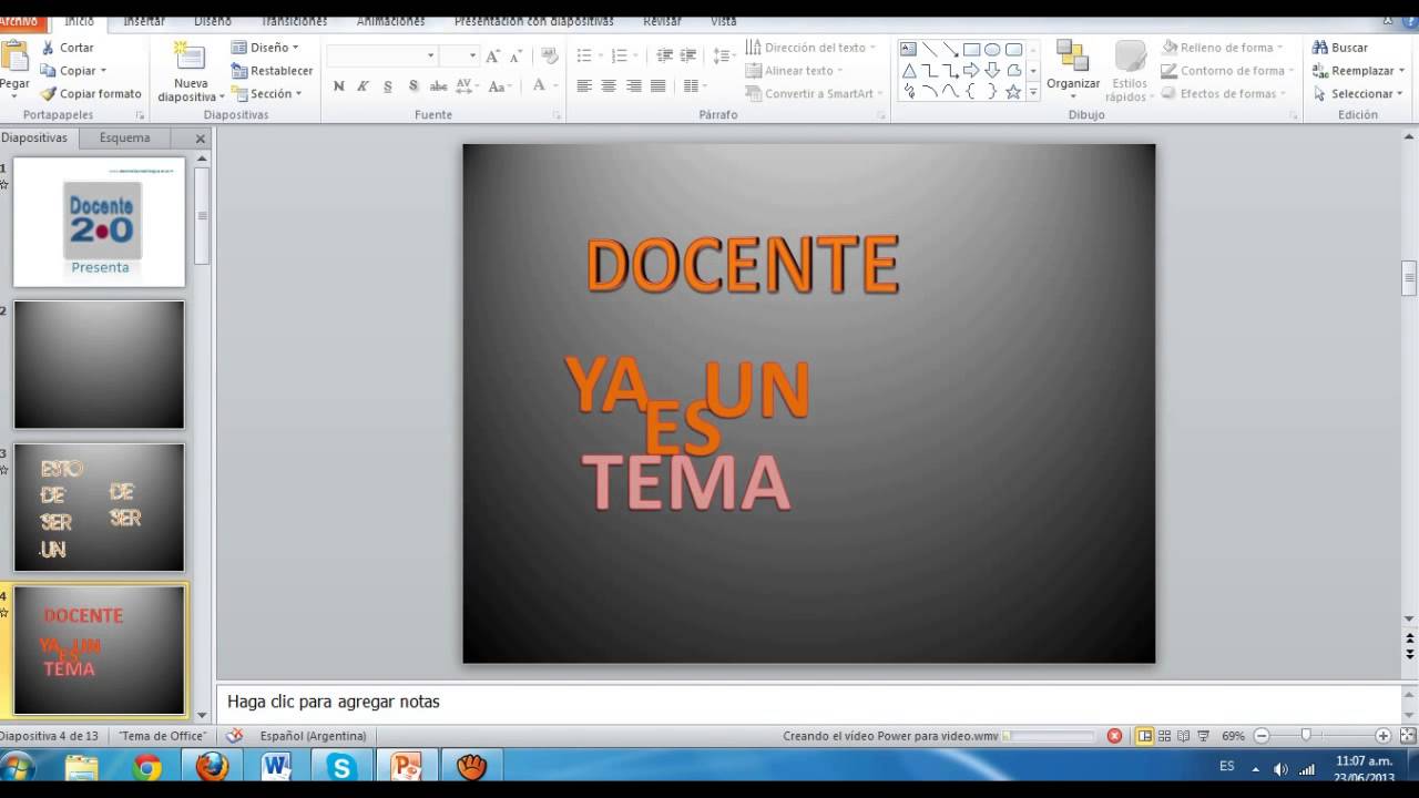 Como poner un video en power point