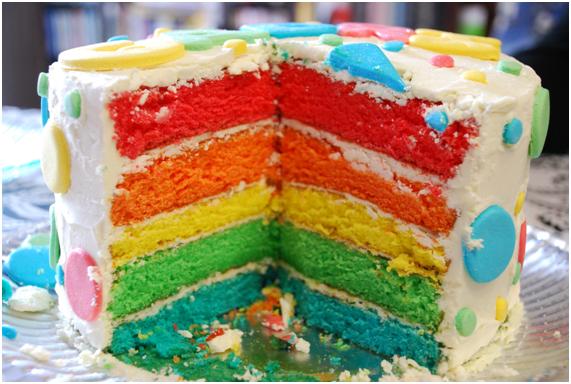 Cómo hacer una torta arcoiris